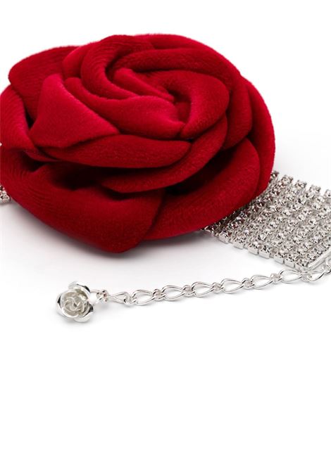 Red and silver velvet rose chocker Magda butrym - women MAGDA BUTRYM | 723924RD